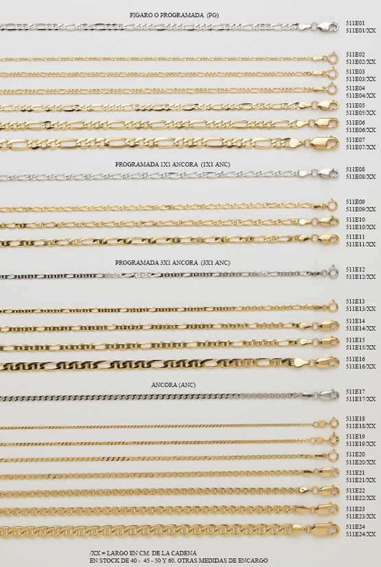 cadenas cordones oro plata